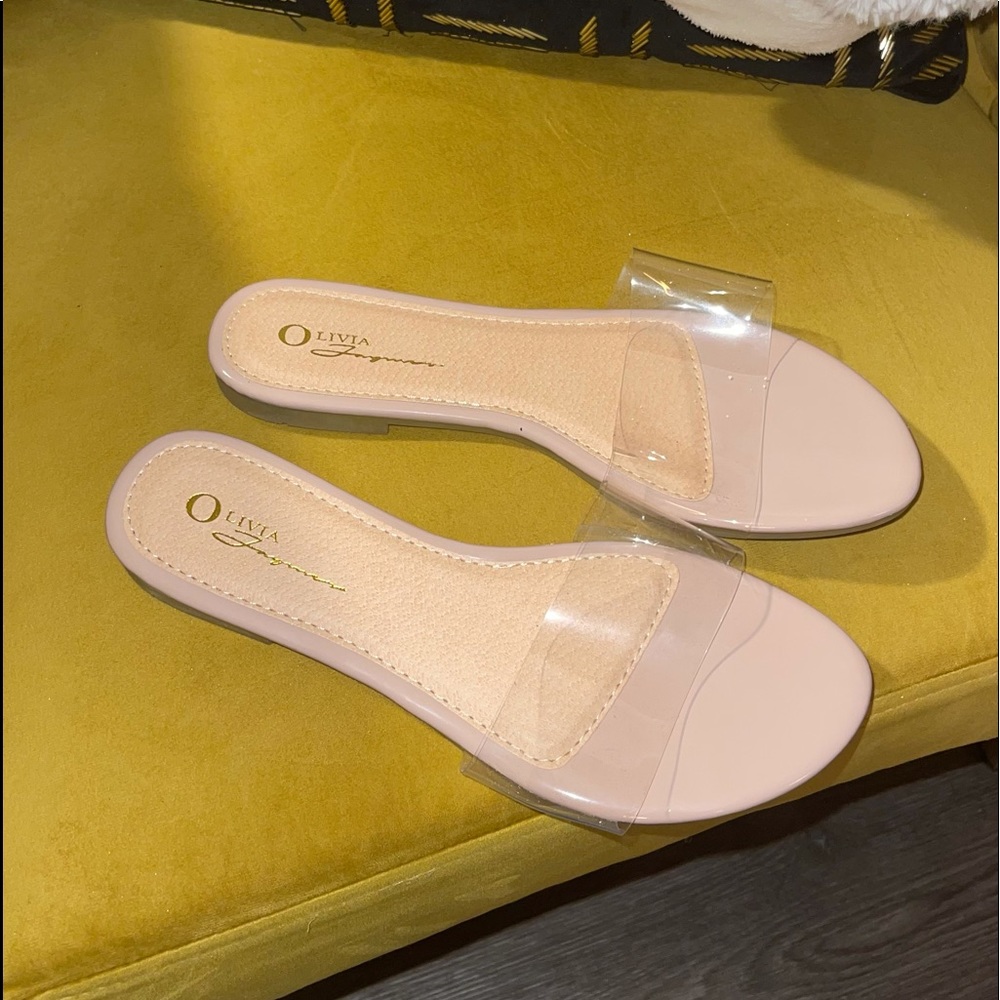 Nude Clear Patent Sandals